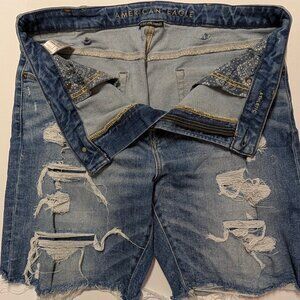 American Eagle NE(X)T Level Airflex Distressed Denim Shorts Mens 38